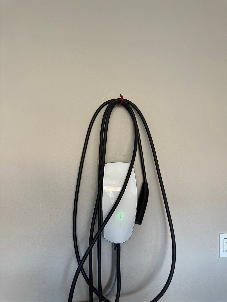 Electric car charger inside 2 car garage