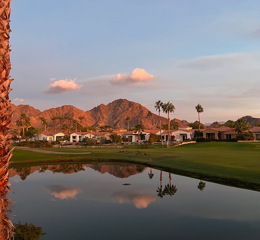 Golf course west-facing view from back yard
