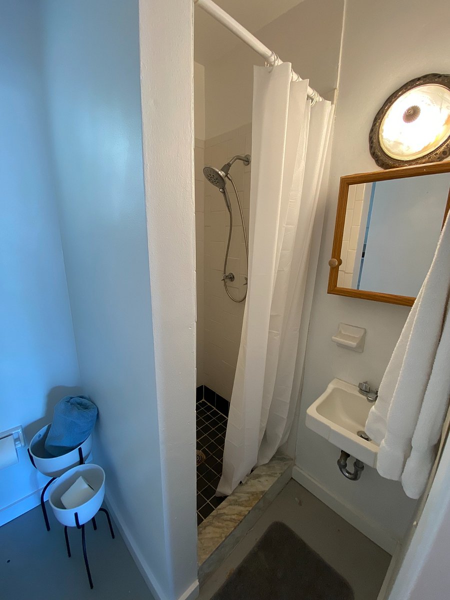 Pool bathroom located in rear of garage