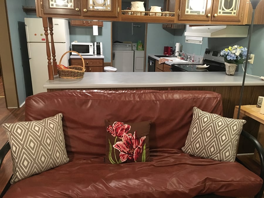 Living room is open to kitchen