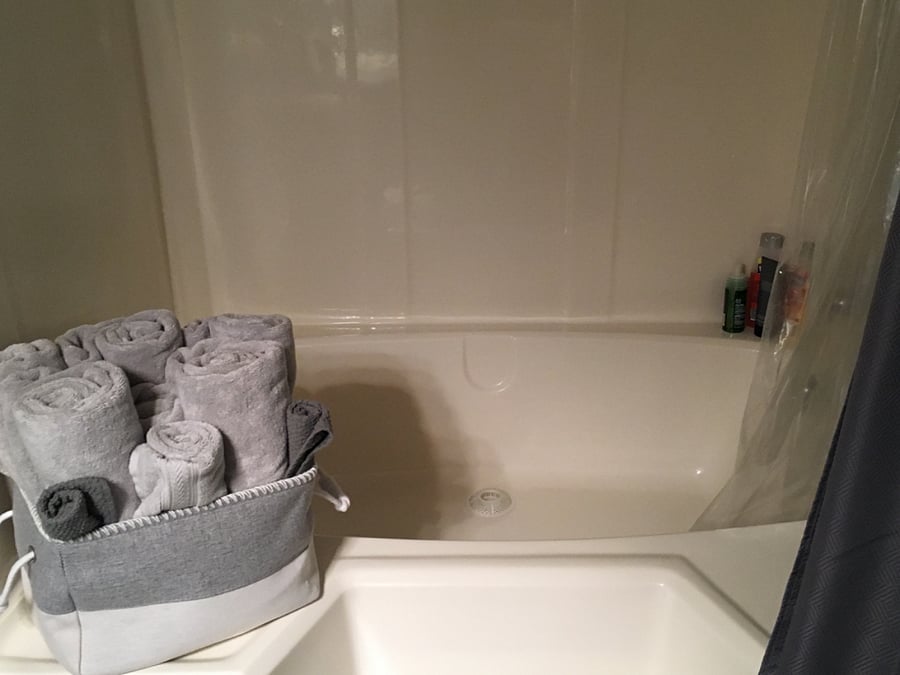 Primary bathroom with large garden tub
