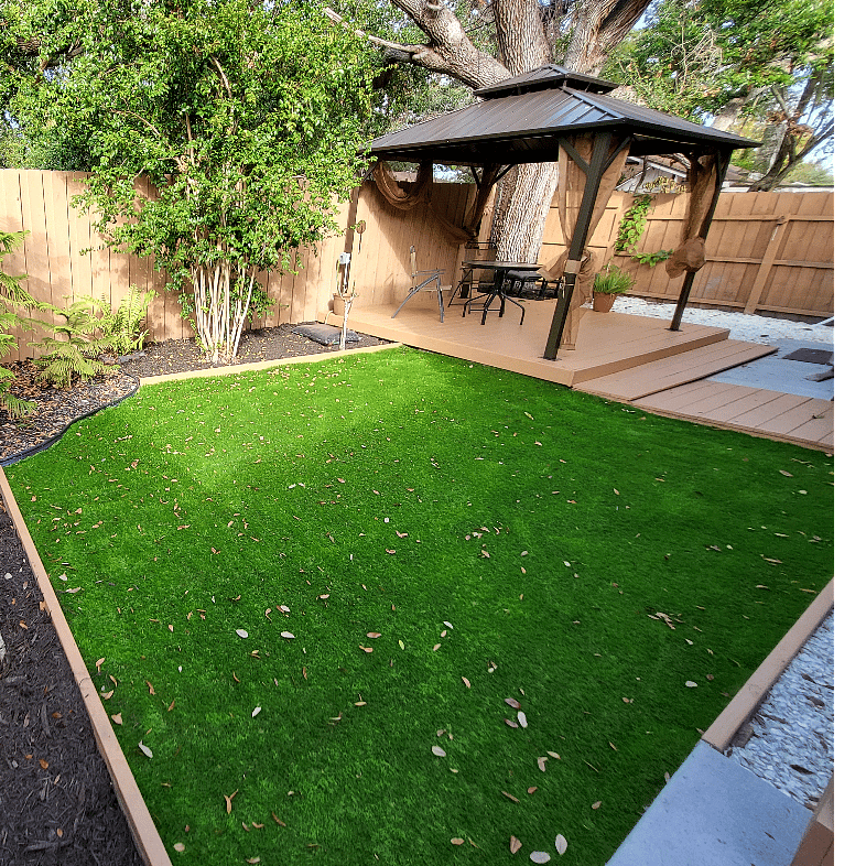 Backyard area with covered deck (fully fenced)