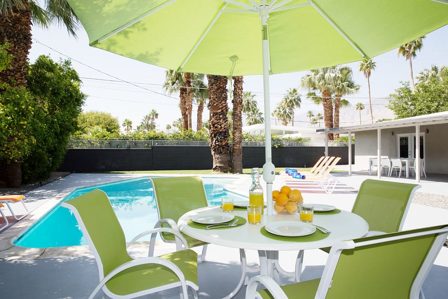 Dine poolside and make fresh orange juice from the seasonal citrus trees.