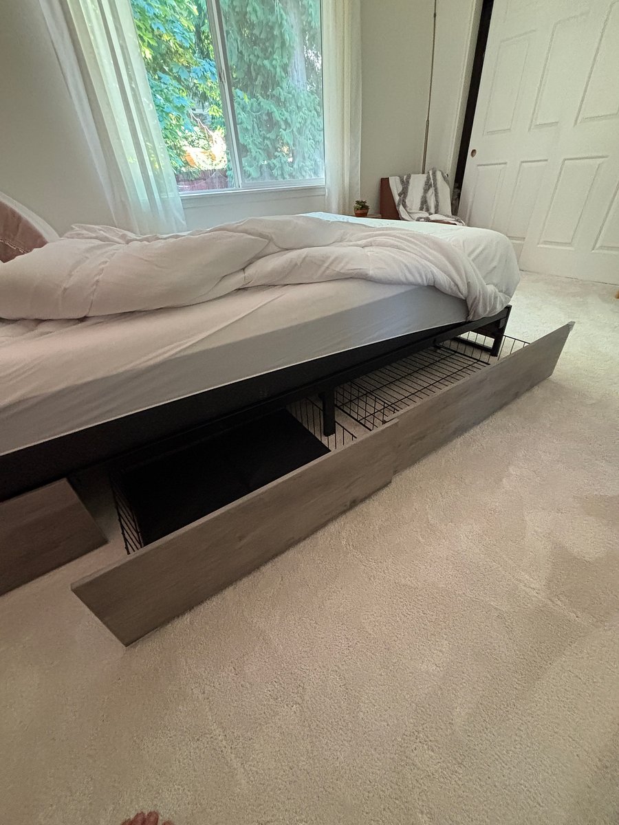 Drawers for your things under both side of the bed for extra storage space