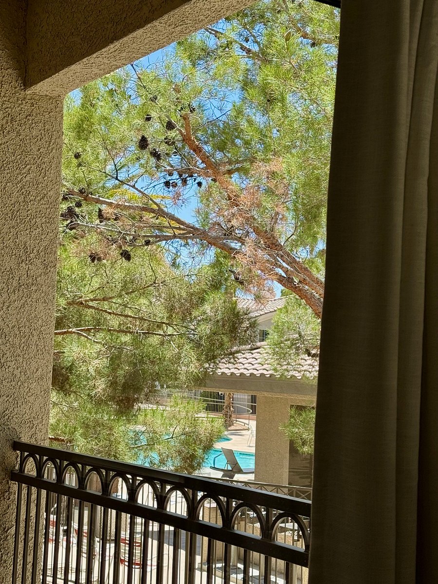 Balcony view of pool