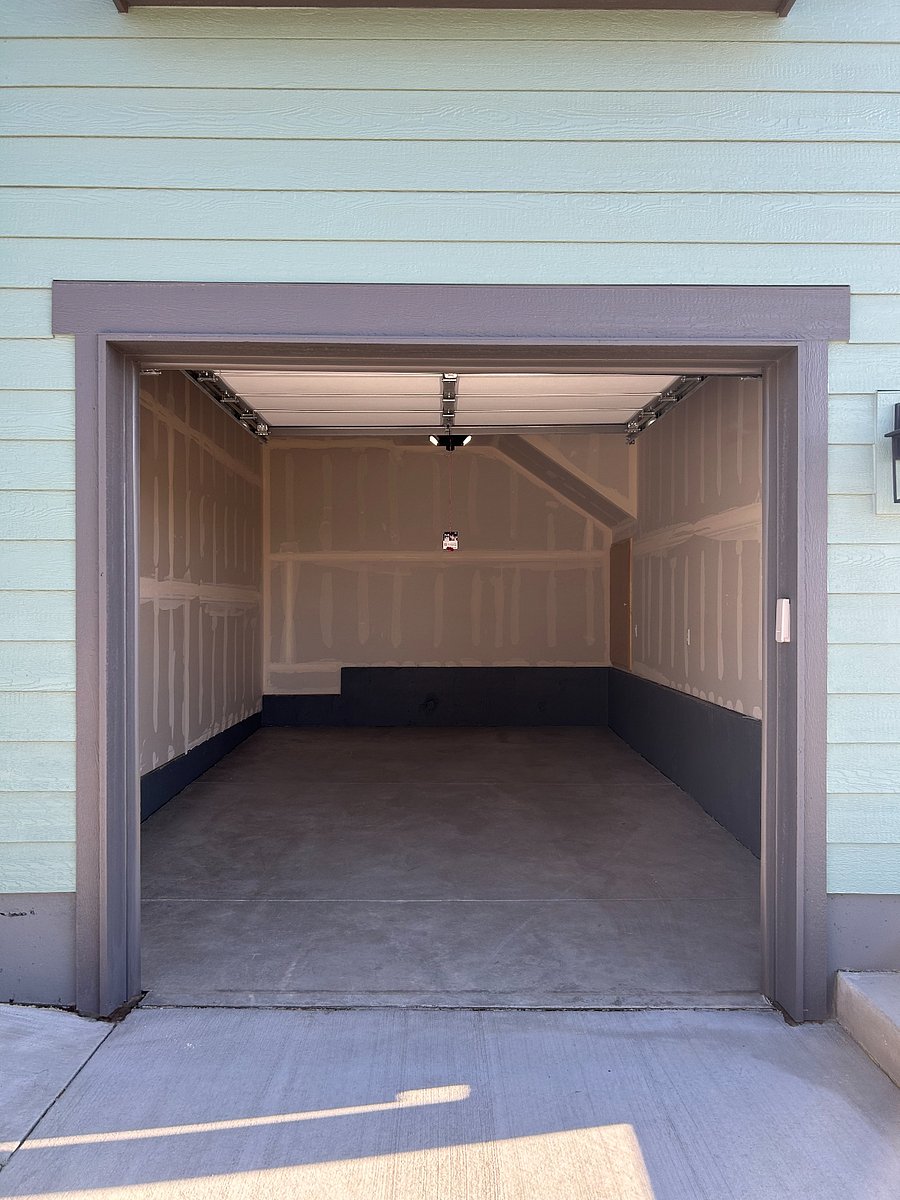 Single car garage opening is 94"x94" and the footprint of the garage is 20ft x 12ft