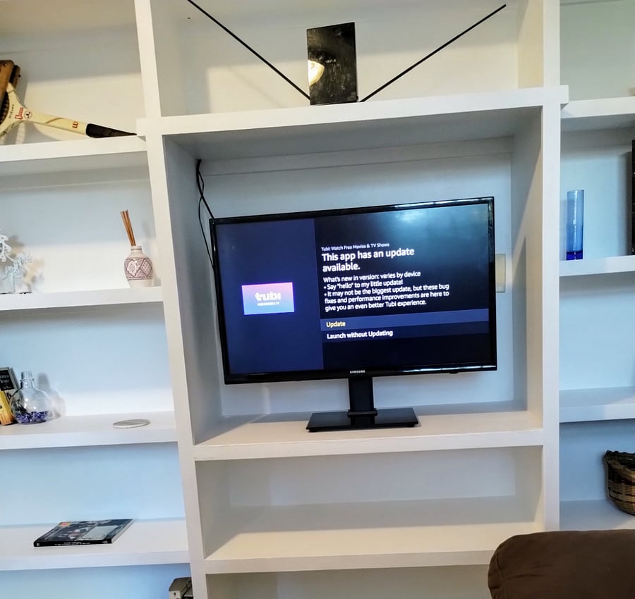 Built in shelving throughout the house. 