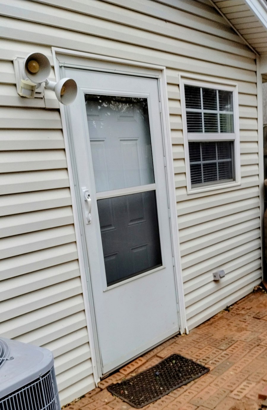 Main entry with keypad lock. It is across from the covered patio area.