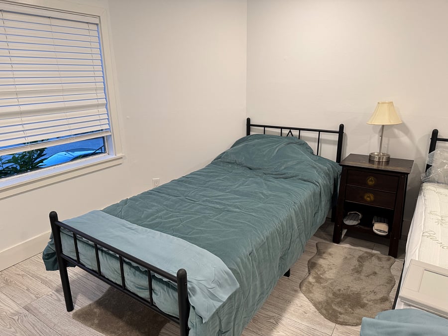 Front bedroom. Theres a furry rug and slippers waiting for you!