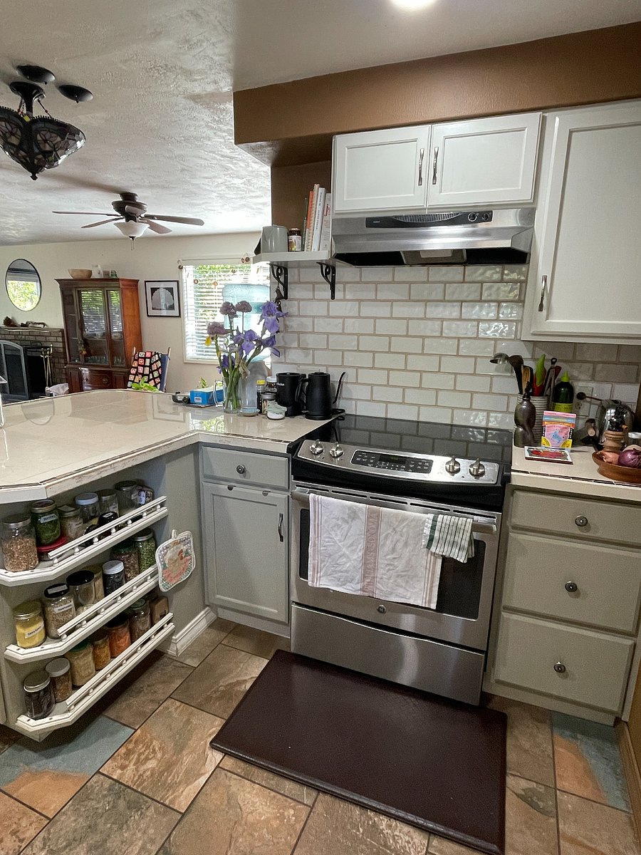 Kitchen space: includes lots of fun storage space (which will be cleared out for your use); as well as a full pantry not pictured.