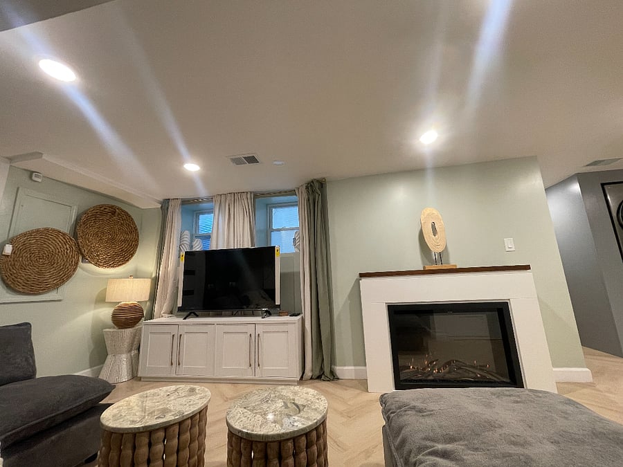 7' foot ceilings and well lit with recessed light and natural light. Windows in every room for natural light.