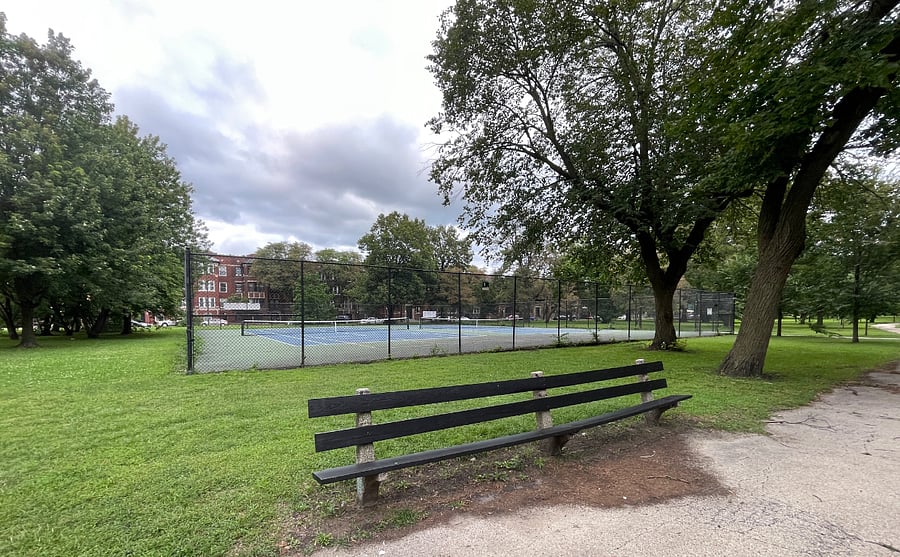 Tennis courts are 1 block walking distance away