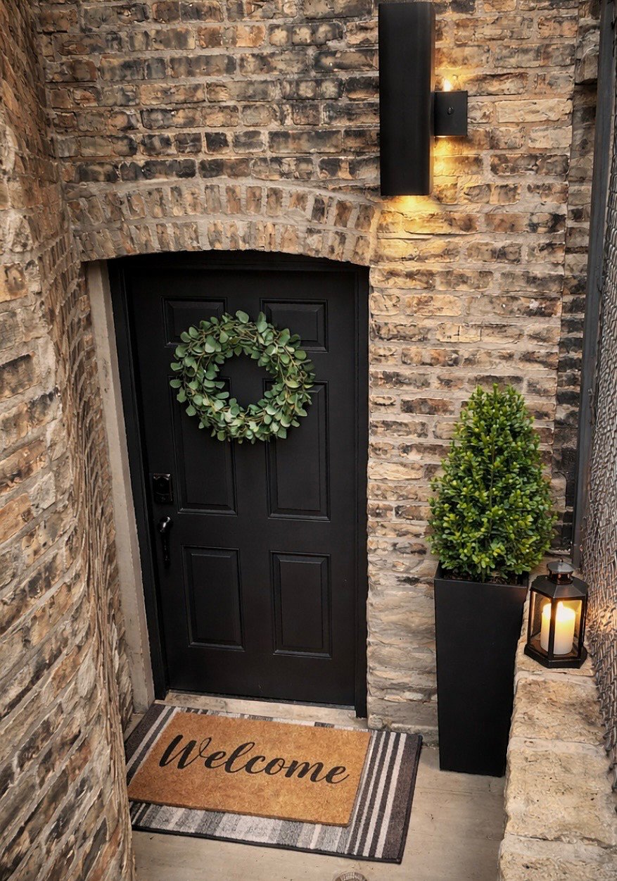 Private front entry door to apartment