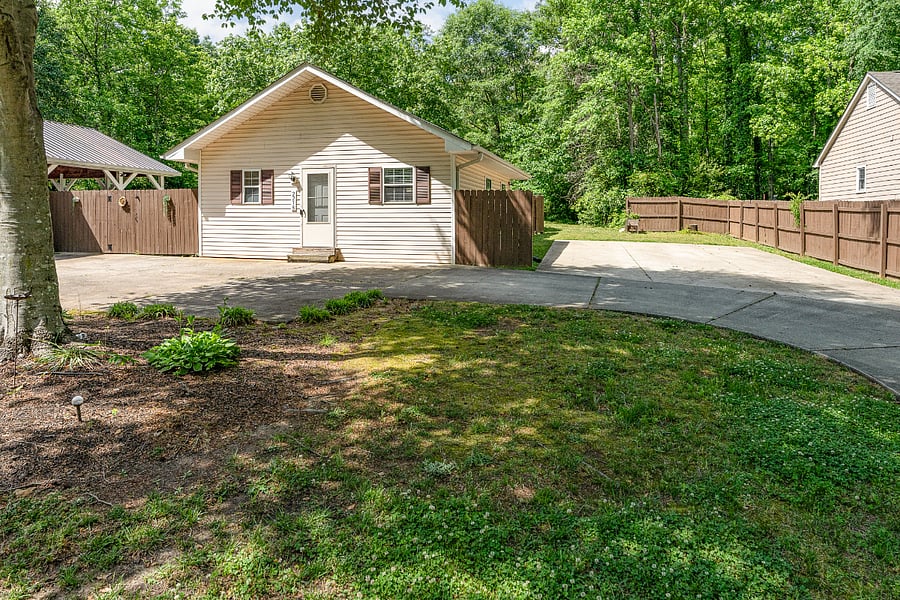 Large dedicated private driveway on the right side of the home
