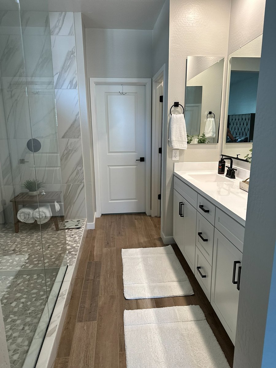 Primary En suite - Super shower - walk thru from bedroom with doors to toilet and walk in closet