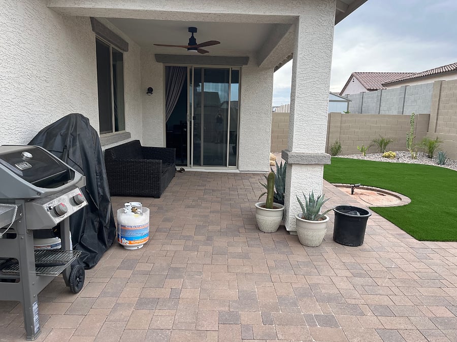 Back yard hosting bbq, smoker and firepit