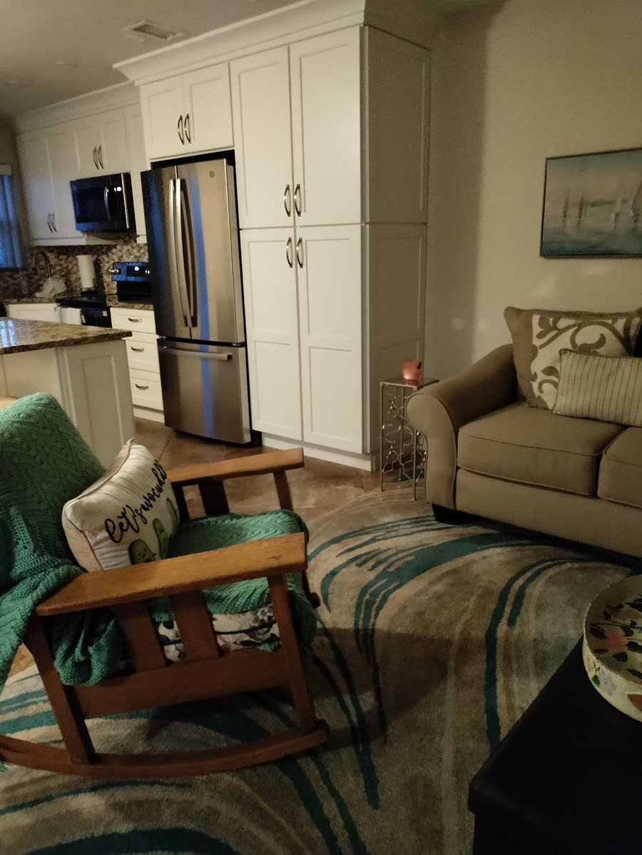 View of kitchen and accessible living room area