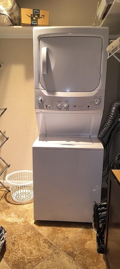 stacked washer dryer in unit