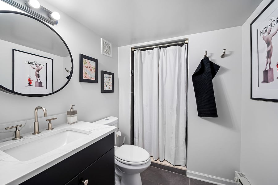 Bathroom with shower.