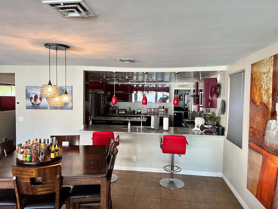 Large Gourmet Kitchen and Counter Top Seating.