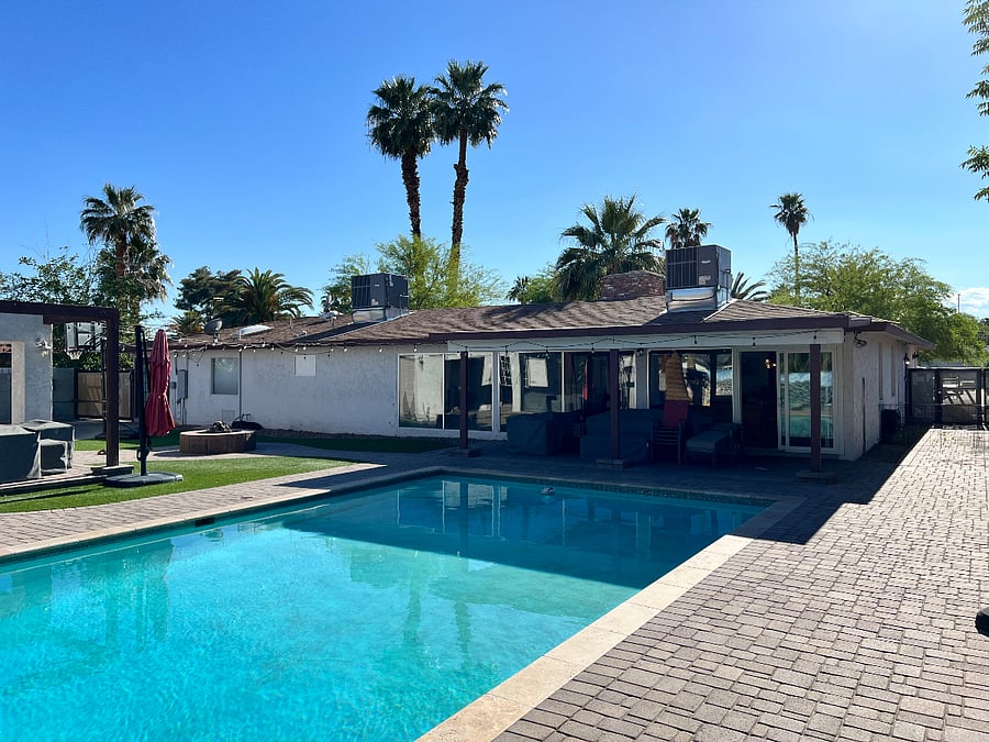 Back Yard Pool Area, and Fire Pit.