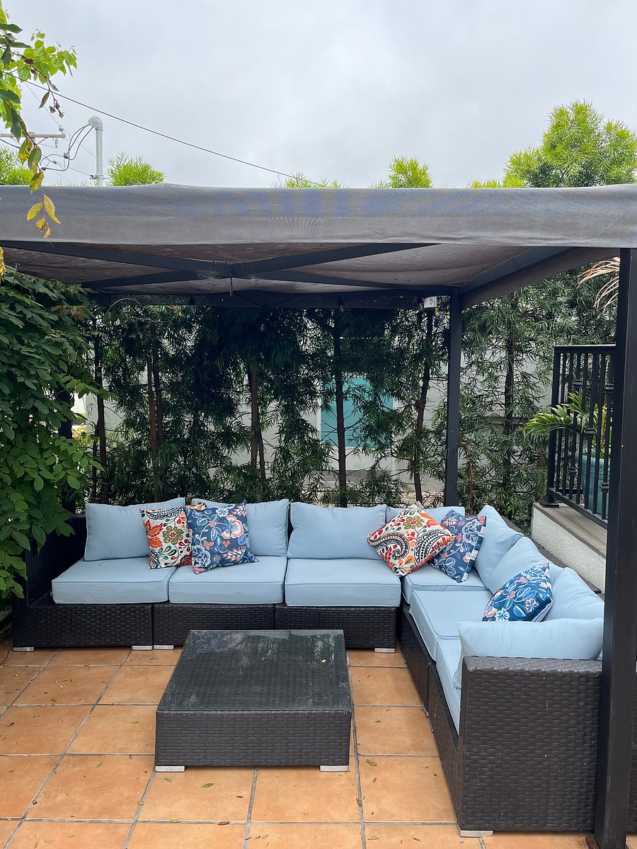 Downstairs garden patio sitting area.