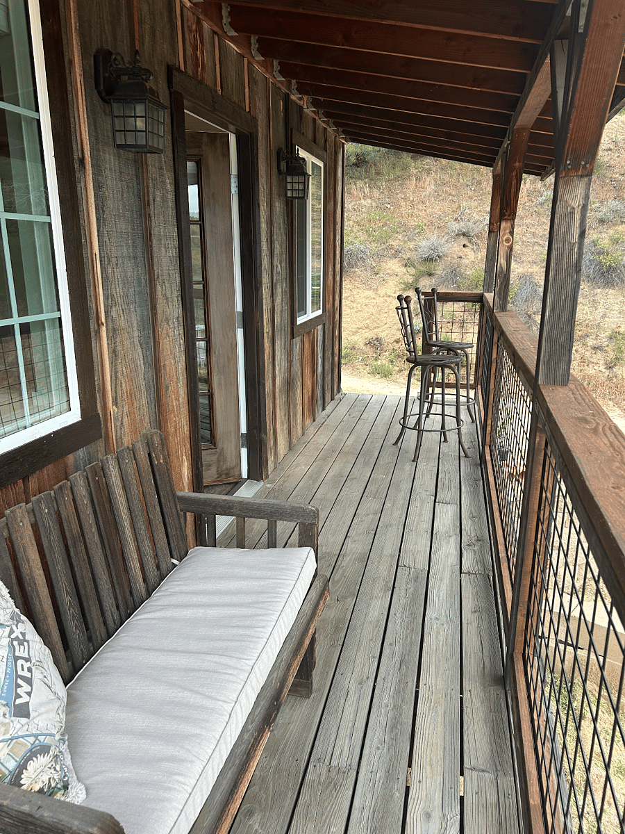 The deck over looking arena and sunset veiws.