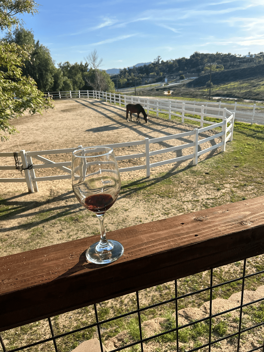 Enjoy a glass of local wine on the deck.