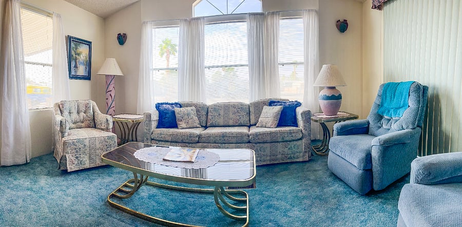 Living room with 2 recliners, chair and sofa