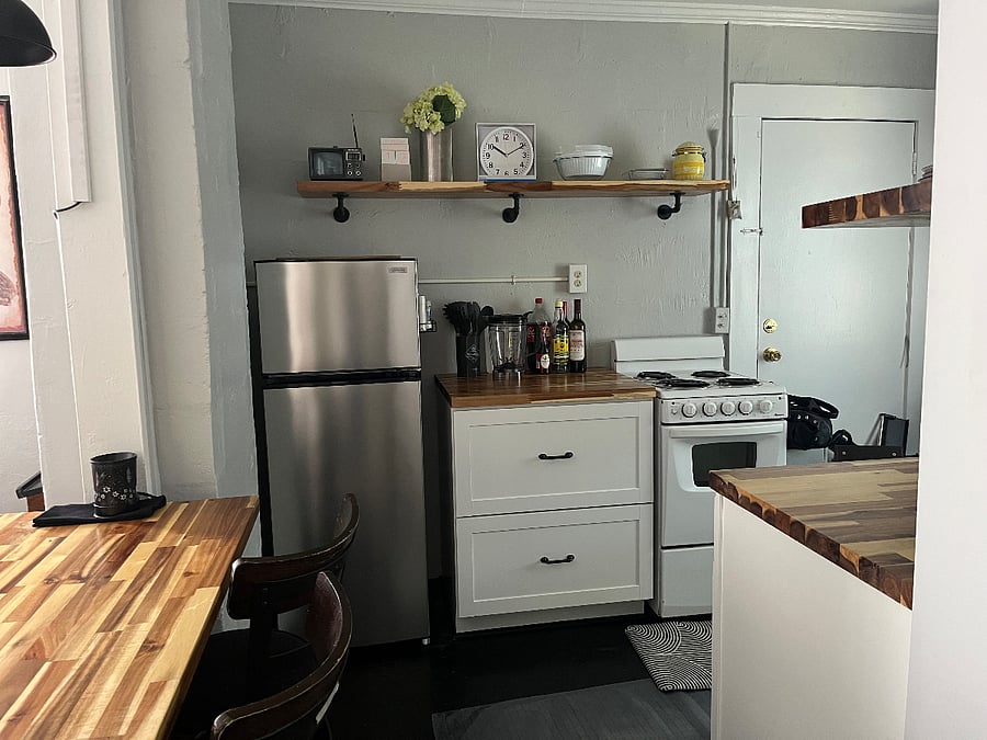 The cutest little stove and fridge!