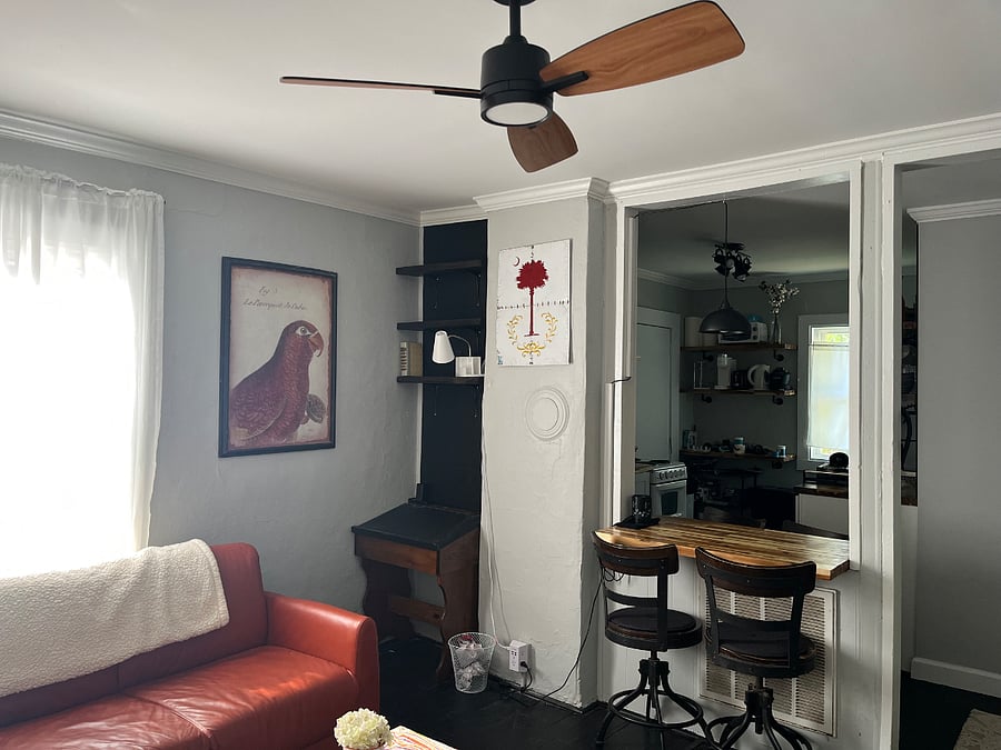 Ceiling fans in living room and both bedrooms