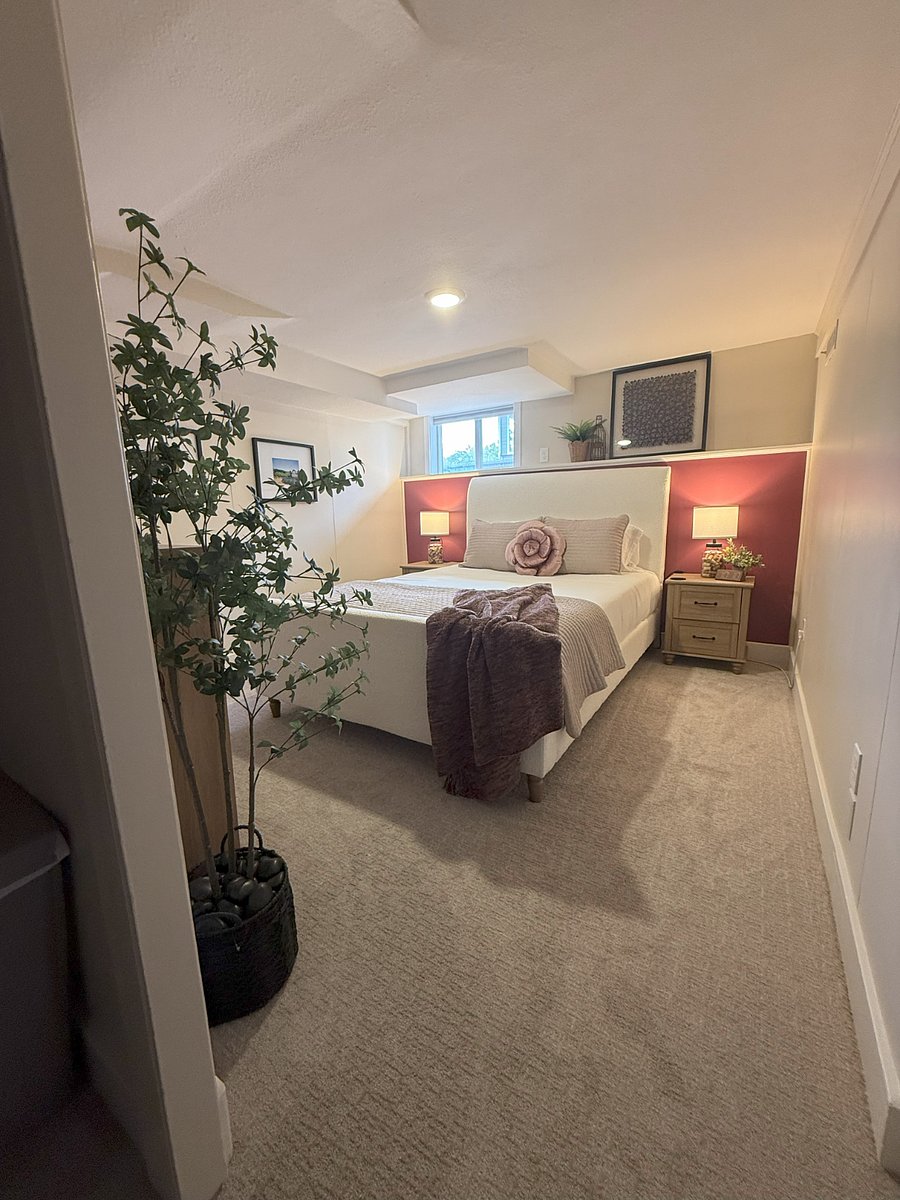 Settle into the Zenith Room, where comfort meets elegance. Enjoy a plush queen bed, tasteful decor, and closet and dresser perfect for a relaxing, stylish stay in a peaceful setting.