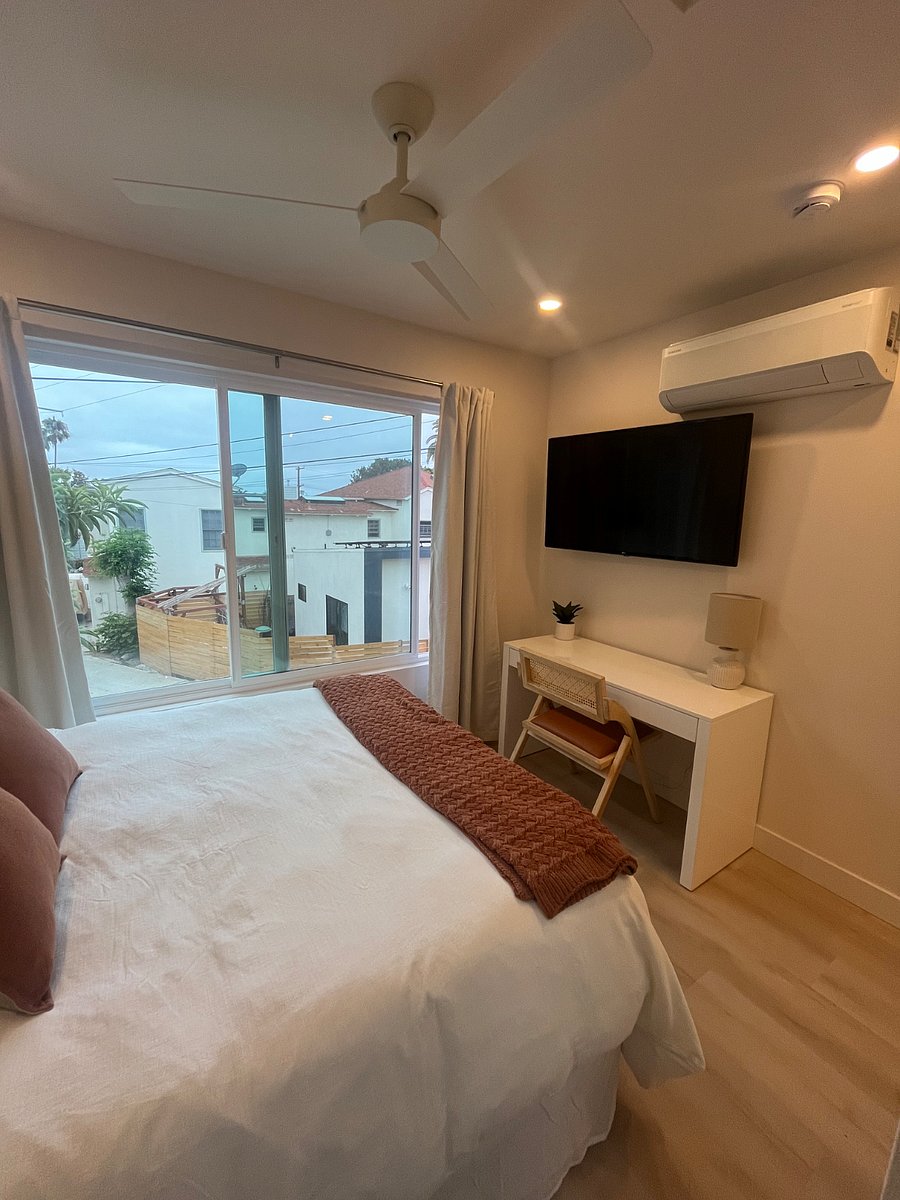 View from bedroom and desk space and smart TV