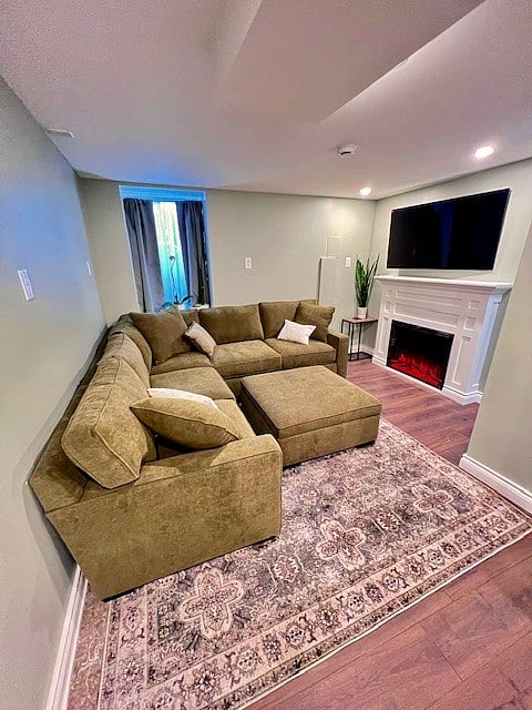Comfy Couch and Smart TV in living room