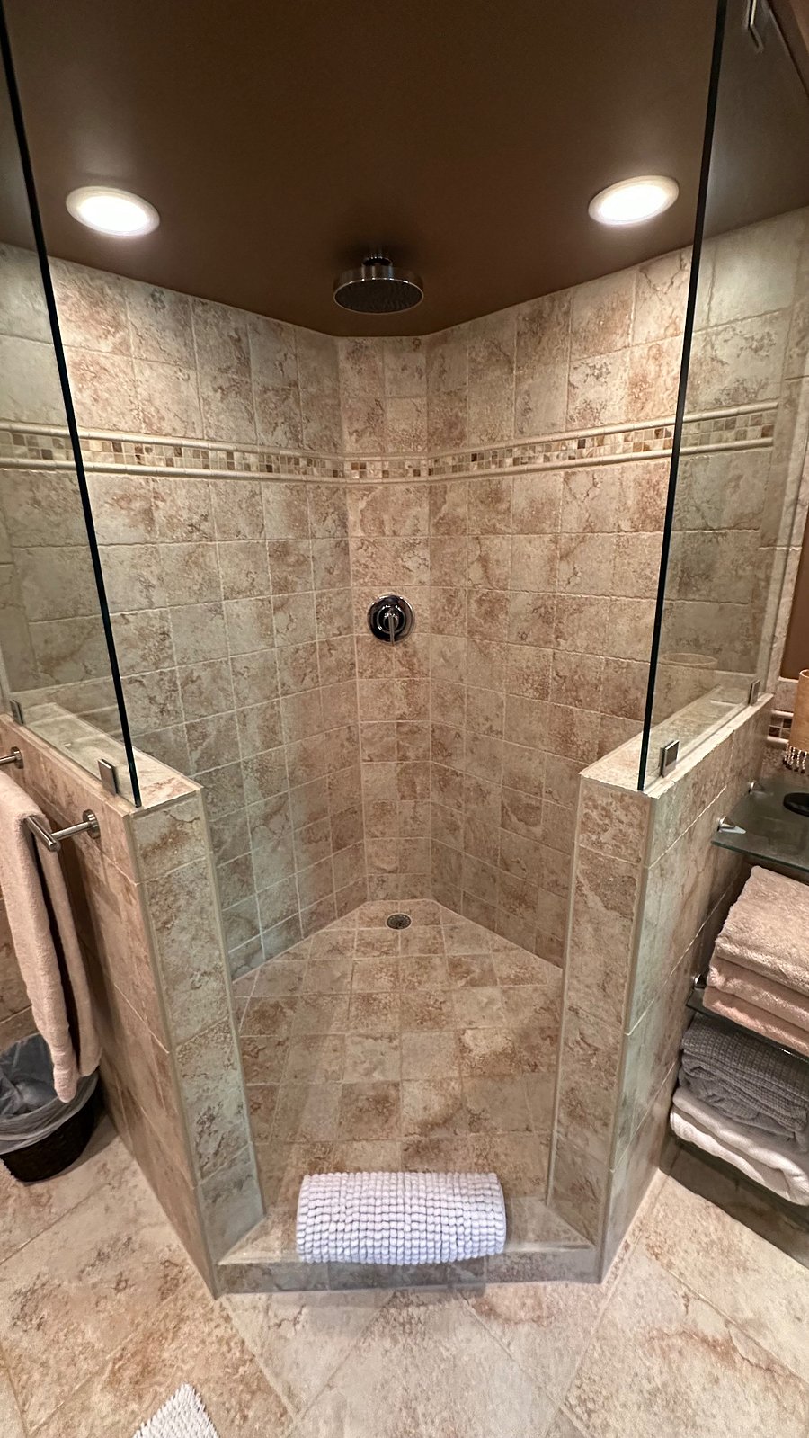 Primary Bathroom Shower With Rain Shower Head