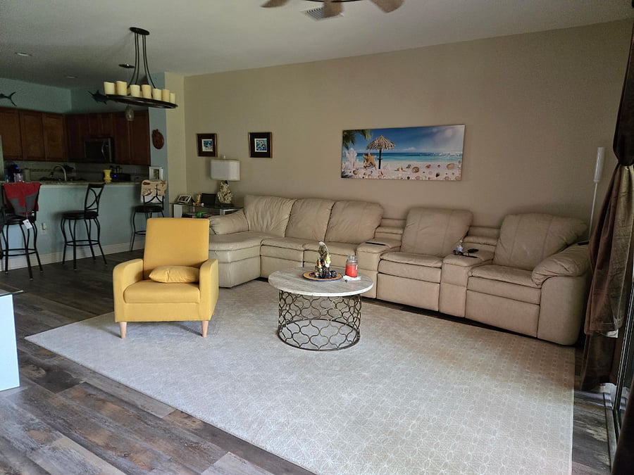 Open living room and kitchen