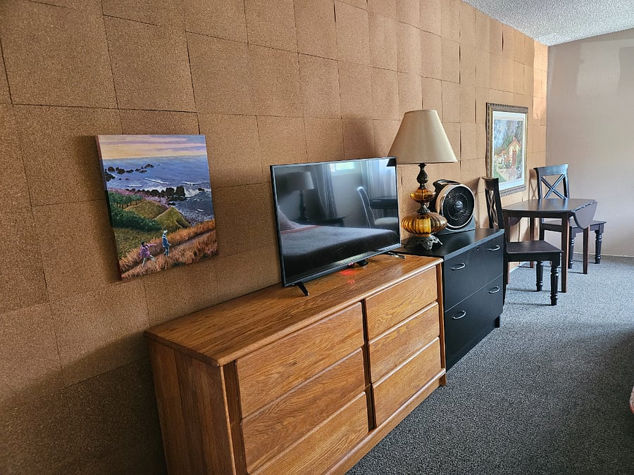 Master dresser and TV with table