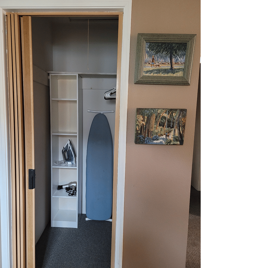 Walk in Closet #1 in Master suite with iron and board