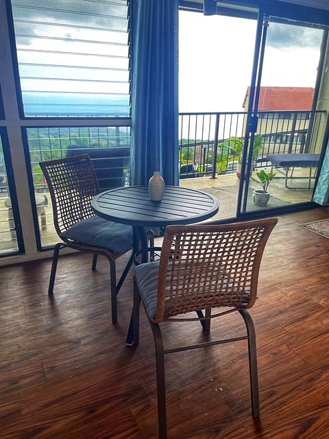 Large sliding doors out to the lanai.
