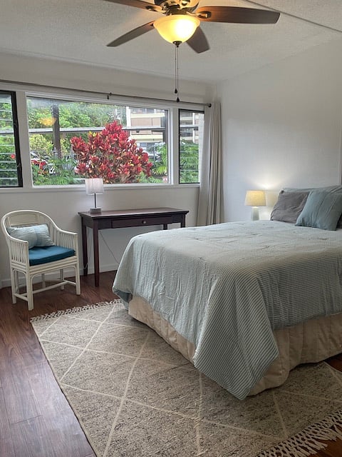 Cool, quiet clean primary bedroom
