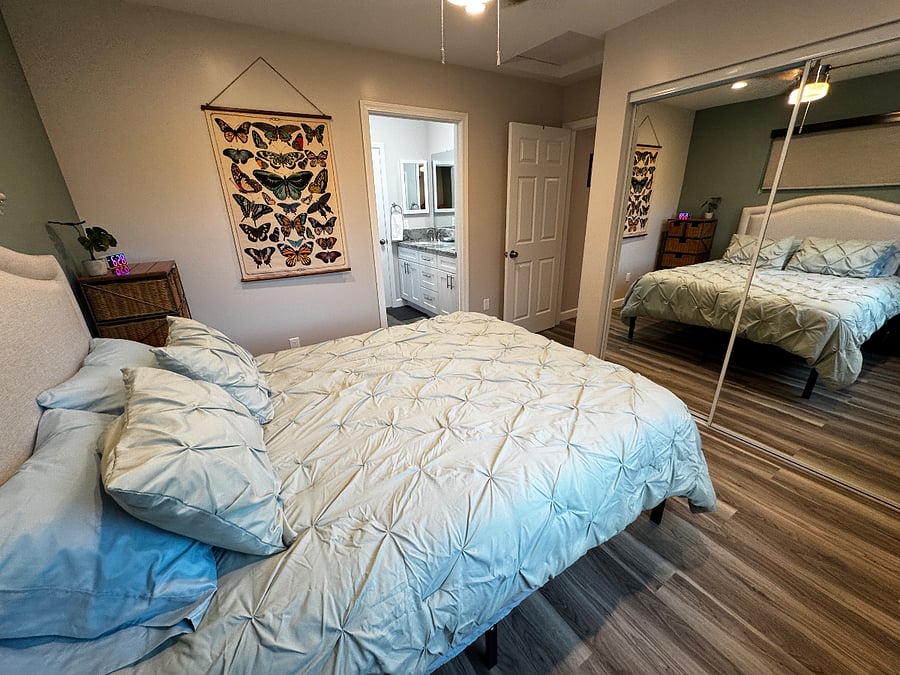 Blackout shades in both bedrooms