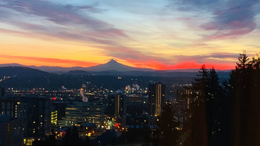 Sunrise view of Mt Hood from your deck.  Every day is different, and it never gets old!