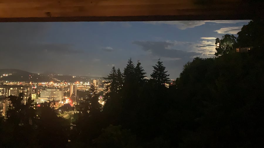Moonrise in Portland as you finish (or start) your day.