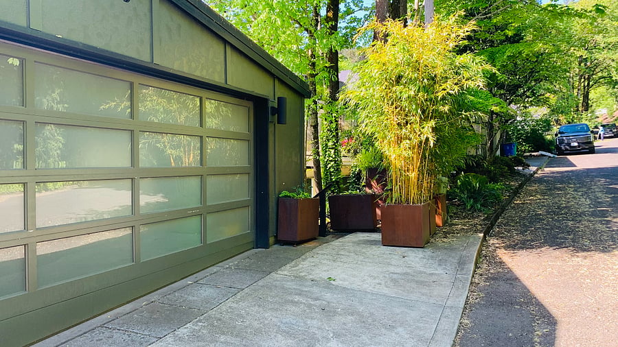 Walk to the staircase down just right of the garage