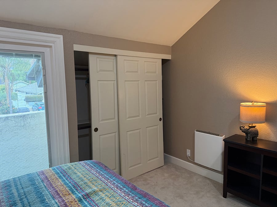 Renter bedroom view of closet