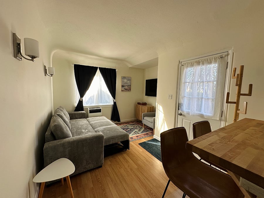 Pull out couch for additional guests to host. 
