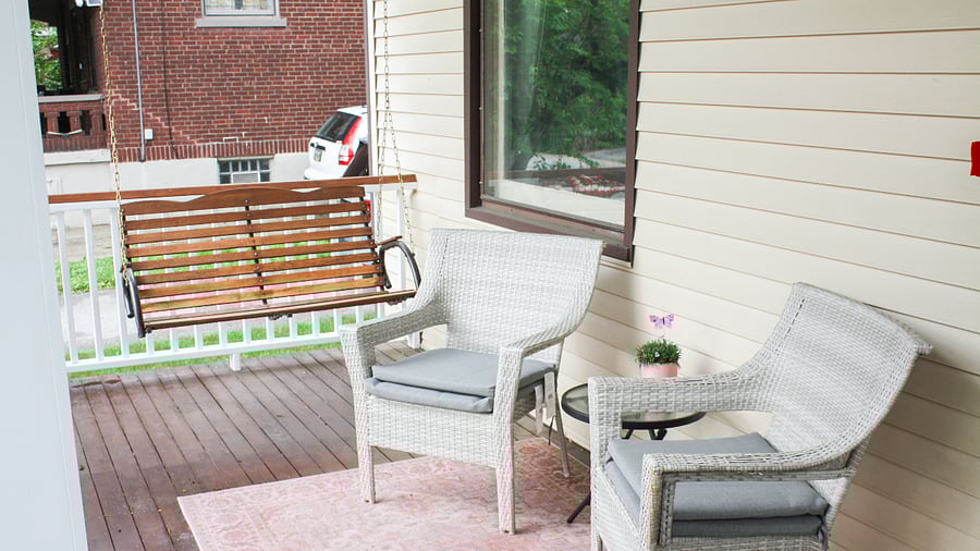 Enjoy a coffee or a glass of wine on the front porch. 
