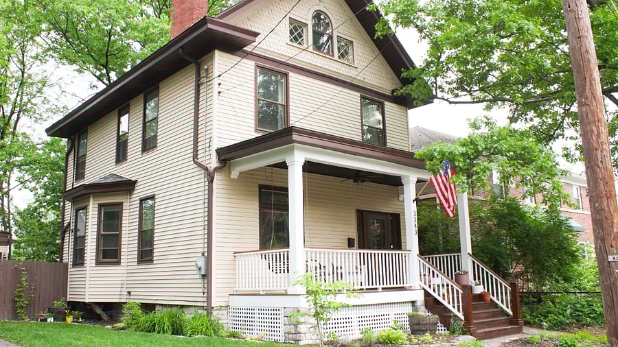 The Sherlock Home features a brand new front porch.
