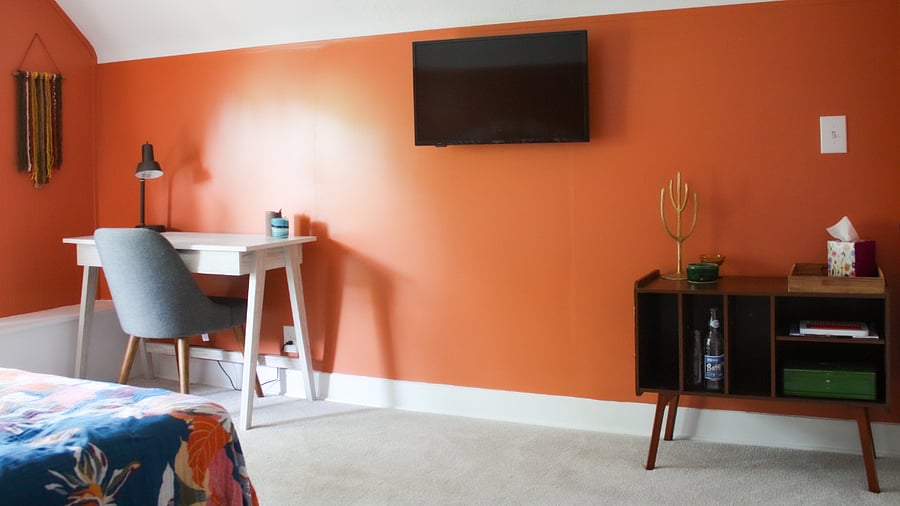 A wall-mounted smart tv has the ability to swivel so you can experience ultimate comfort watching tv from any point within your room.