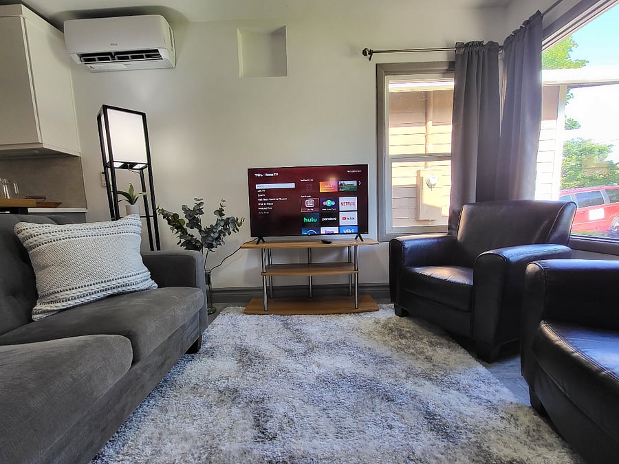 Living area with Roku TV
